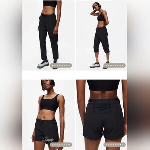 OUTDOOR VOICES REC TRECK ZIP-OFF BLACK WOMEN'S PANTS RETAIL $138 SIZE MEDIUM